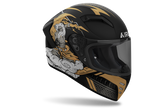 Casco Integrale Connor Zeus, un casco in termoplastica nera. Design moderno e visiera antigraffio. Di Airoh.